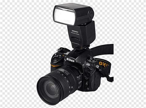 Black Nikon DSLR camera with flash, Digital SLR Flash Camera graphy ...