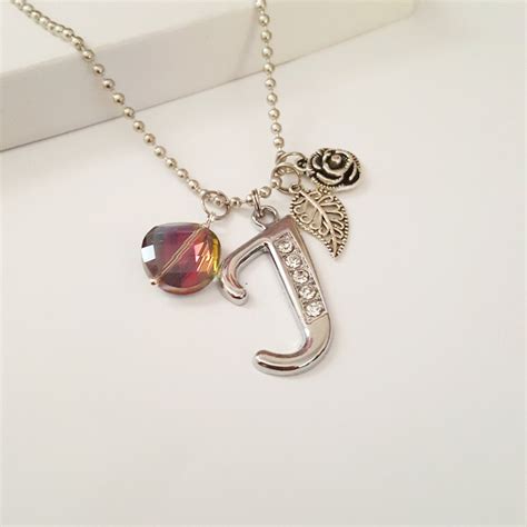 Long 28 Initial J Necklace J Necklace by AlisAccessoryShoppe