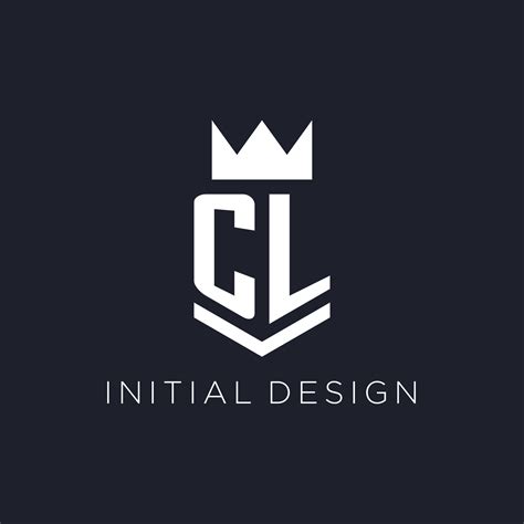 CL logo with shield and crown, initial monogram logo design 23564819 Vector Art at Vecteezy