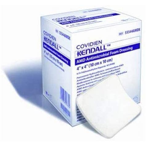 Kendall Amd Antimicrobial Foam Dressings 4" X 4" Box: 10 - Walmart.com ...