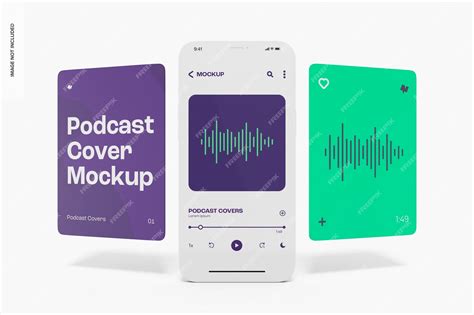 Premium PSD | Podcast Covers Mockup, Floating