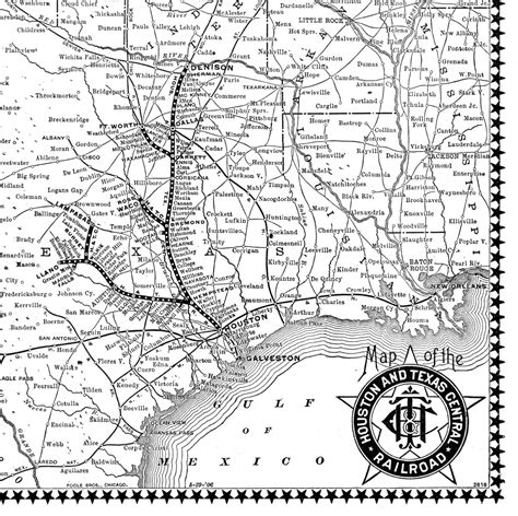 Houston & Texas Central Railroad Company (Tex.), Public Timetable and Map Showing Route in 1906.