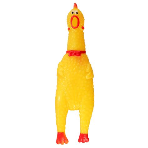 Yellow Screaming Rubber Chicken Pet DogToy Squeaker Stress Relievers Gift Sale - Banggood.com