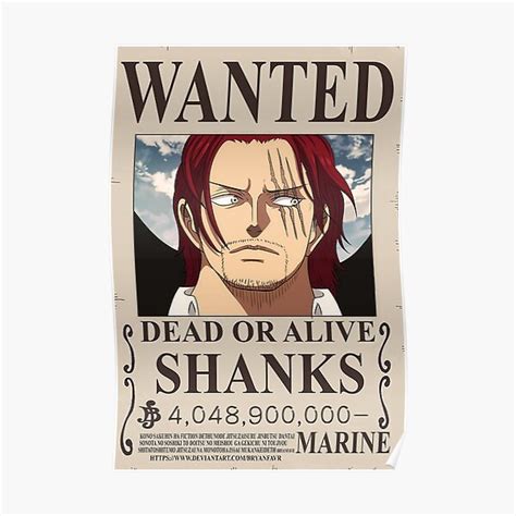 "One Piece - Shanks Bounty" Poster by Astral-World | Redbubble