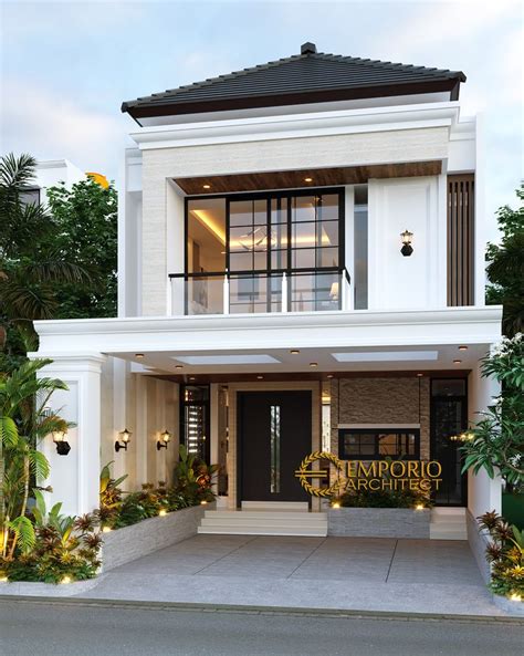 Mr. Dwi Modern Classic House 2.5 Floors Design - Jakarta Selatan | Desain rumah 2 lantai, Rumah ...