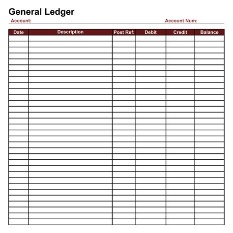 General Ledger Template Google Sheets - Printable Word Searches