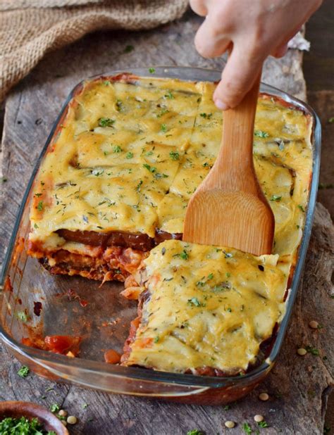 Vegan Moussaka with Lentils - Elavegan