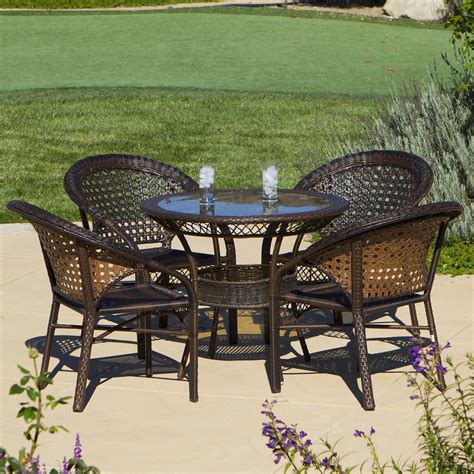 Home Loft Concepts Andre 5 Piece Wicker Outdoor Dining Set & Reviews ...