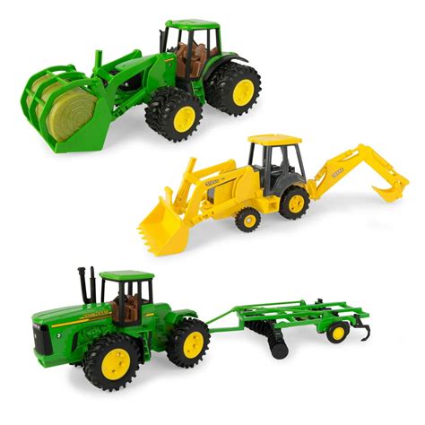 John Deere Replica Toy Tractor Value Set - Tractor, Row Crop Tractor ...