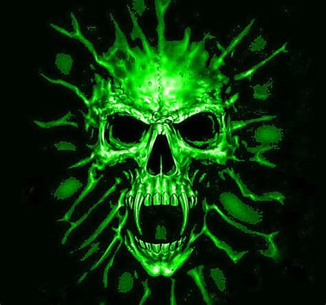 Green Fire Skull Wallpapers - Top Free Green Fire Skull Backgrounds ...