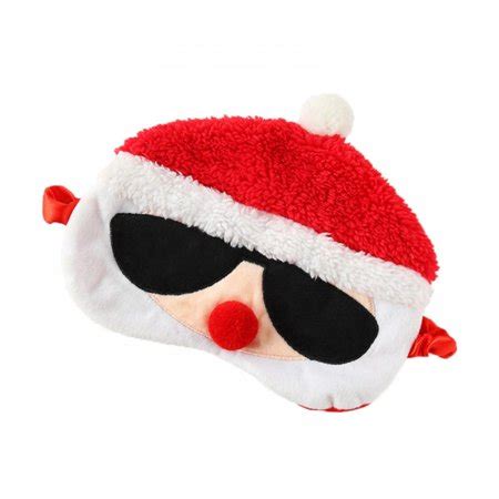 Bangus Cartoon Santa Sleep Mask Soft Plush Blindfold Eye Masks for Women Girls Travel Nap Night ...