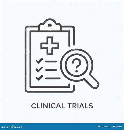 Clinical Trials Flat Line Icon. Vector Outline Illustration of ...