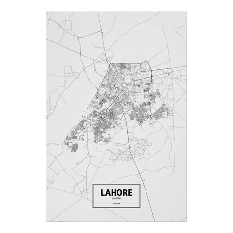 Lahore, Pakistan (black on white) Poster | Zazzle | City outline, Poster, Poster prints