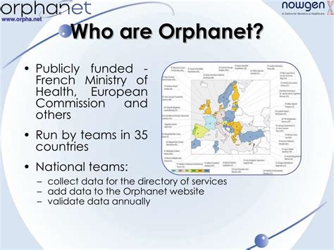 PPT - The ORPHANET Database: A Free Online Tool for Molecular Geneticists & Cytogeneticists ...