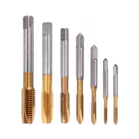 M3-M12 Machine Screw Plug Tap Drill Bit Steel Titanium Coated Straight Flute Hand Tap | Drill ...