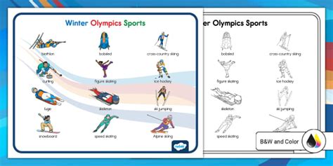 List of Winter Olympics Sports | Poster Resource | Twinkl