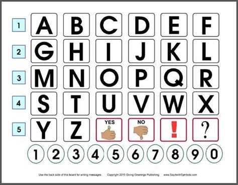 Alphabet Communication Board helps patients who cannot speak. | Lectura