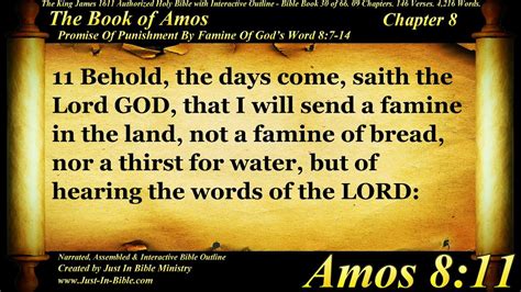 Bible Book #30 - Amos Chapter 8 - The Holy Bible KJV Read Along Audio ...