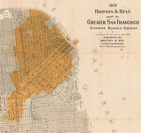 1906 San Francisco Fire Map - Map