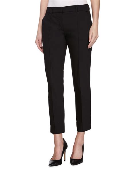 Lyst - Halston Skinny Leg Ankle Pants in Black