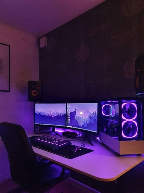 45 Awesome Aesthetic Gaming Setup Ideas | Displate Blog Gaming Desk Setup, Computer Gaming Room ...