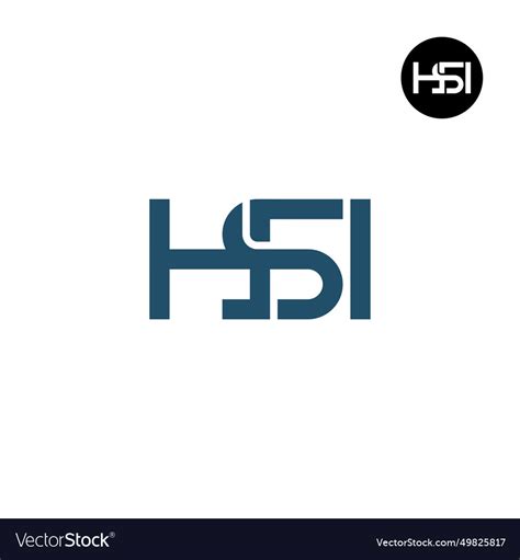 Letter hsi monogram logo design Royalty Free Vector Image