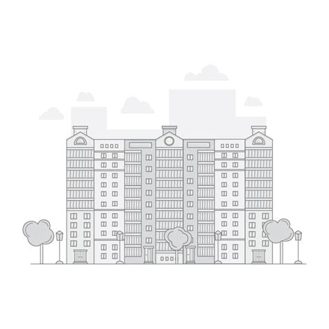 Premium Vector | Urban landscape modern thin line design style illustration