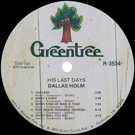 Dallas Holm - His Last Days (LP+CDR) For Sale