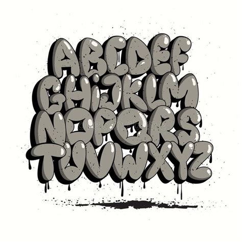 Graffiti Bubble Alphabet. Bubble Letters. Graffiti Font, Typography Set. Stock Vector - Illust ...