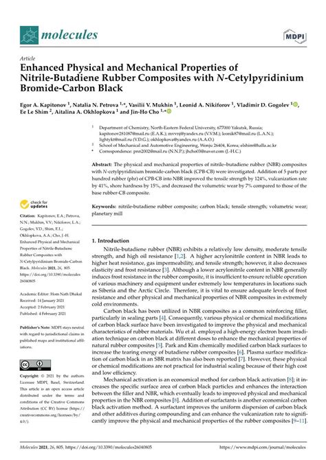 Enhanced Physical and Mechanical Properties of Nitrile-Butadiene Rubber ...