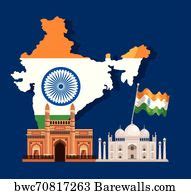 45 India map with architecture and taj mahal Posters and Art Prints | Barewalls