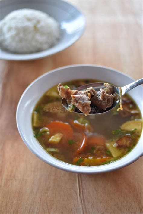 Sop Daging Sapi is Indonesian Traditional Food, Spicy Beef Soup Stock ...