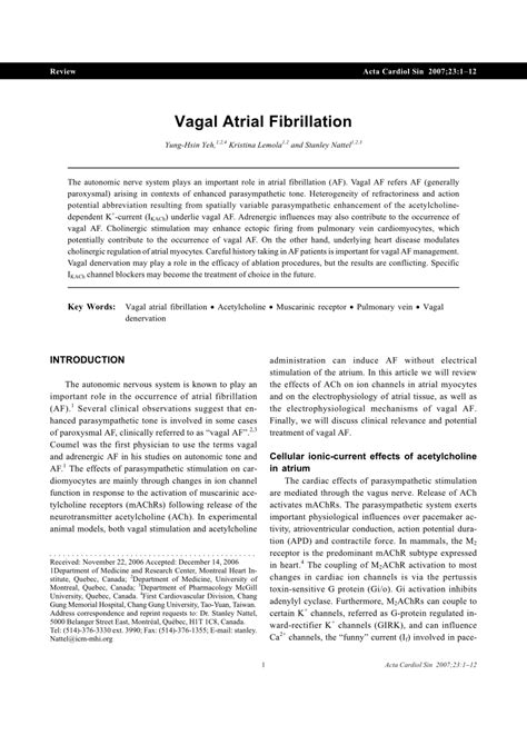 (PDF) Vagal atrial fibrillation