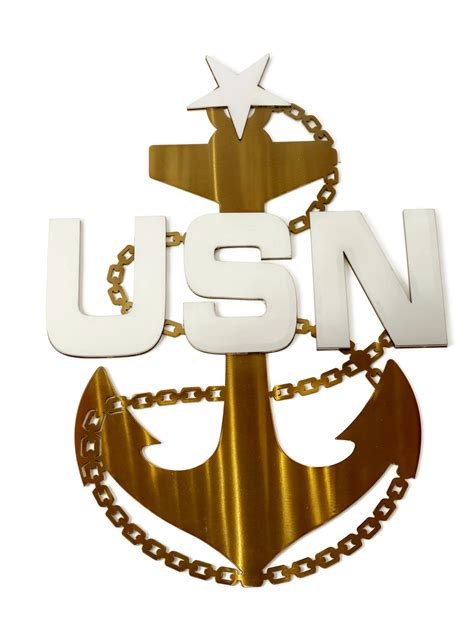 US NAVY Chief Petty Officer Stainless Steel Fouled Anchor Wall Art 19 ...