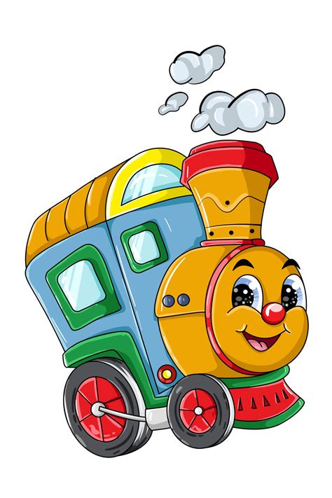 A cute train cartoon character vector illustration 2162229 Vector Art ...