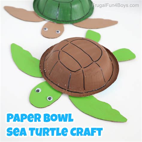 Paper Bowl Sea Turtle Craft - Frugal Fun For Boys and Girls