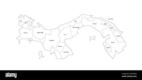 Panama political map of administrative divisions - provinces. Handdrawn ...