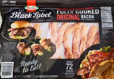 Hormel Original Natural Hardwood Smoke Bacon Fully-Cooked, 9.5 Ounce | eBay