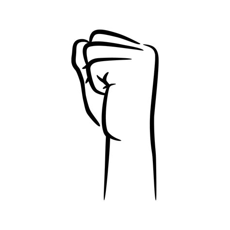 Human fist punch line art vector illustration 24648379 Vector Art at ...