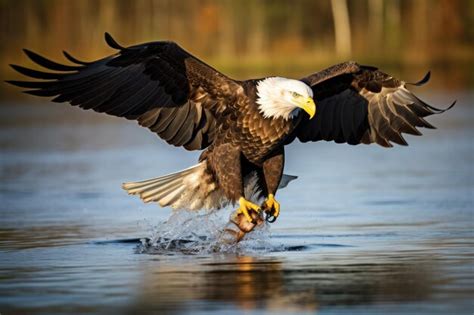 Águila calva haliaeetus leucocephalus en vuelo águila calva ...