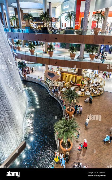 Waterfall in Dubai Mall - world's largest shopping mall Stock Photo - Alamy