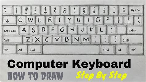 How to draw a computer keyboard - How to draw a keyboard step by step easy - YouTube