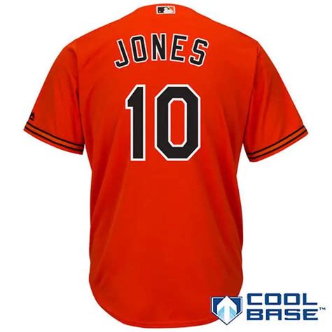 MLB Men's Baltimore Orioles Adam Jones Baseball Black Alternate Cool ...