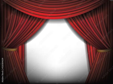 Luxurious red curtains background template. Grand opening or other ...