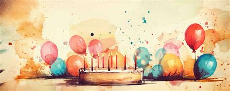 Abstract illustration pastel color birthday theme Birthday Banner concept. Generative AI ...