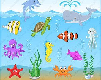 Sea Animal Clipart Sea Animal Clip Art Sea Creatures Fish - Etsy | Animal clipart, Sea creatures ...