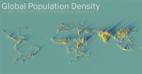 3D Map: The World's Largest Population Density Centers