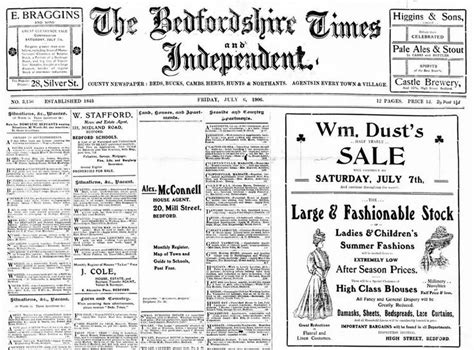 Copies of the Bedfordshire Times and Independent from 1891-1935 are now ...