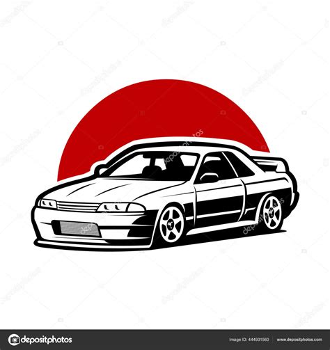 Japanese Sport Car Vector Isolated Jdm Car Red Background Illustration Stock Vector Image by ...