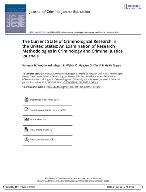 (PDF) Criminological Research Methodologies in US Journals